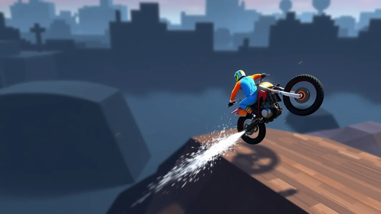 Free stunt chaos in moto x3m bike race game unblocked image