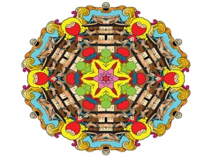 Mandala coloring book for adults and kids image