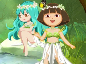 Dora With Wizard In Forest image
